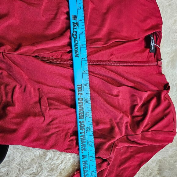 Bebe Women's Burgundy Bodycon Rachel Deep Leather Belted Dress XS - Picture 4 of 12